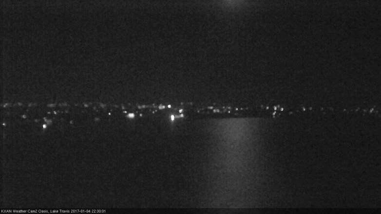 Lake Travis webcam, January 4, 2017 9:55 PM CT