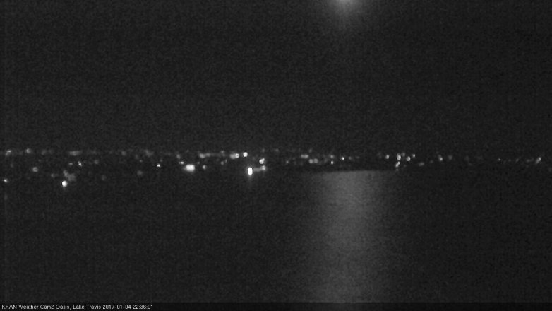 Lake Travis webcam, January 4, 2017 10:00 PM CT