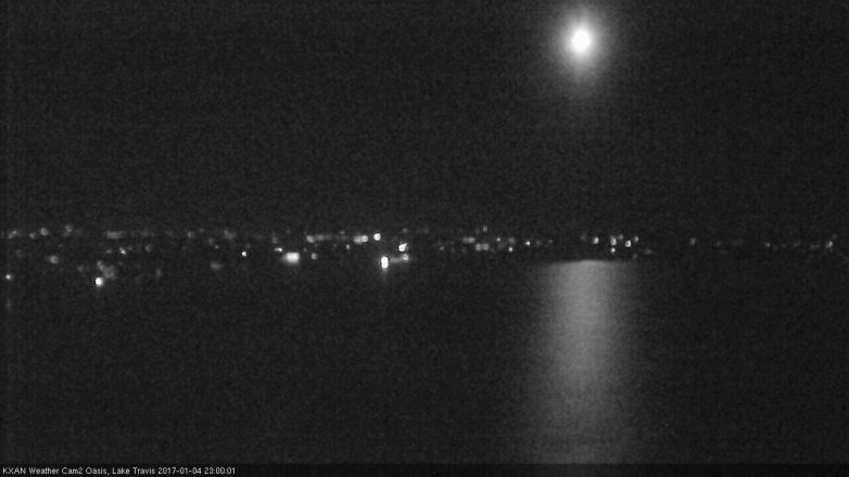 Lake Travis webcam, January 4, 2017 10:10 PM CT
