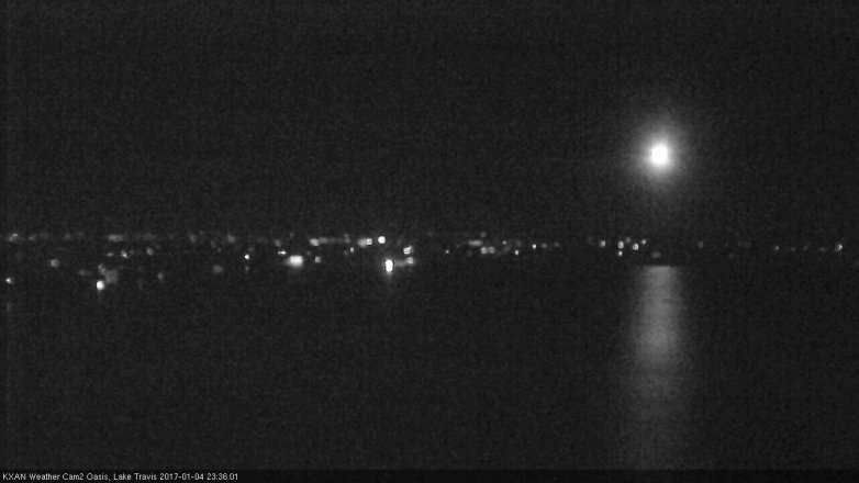 Lake Travis webcam, January 4, 2017 11:05 PM CT