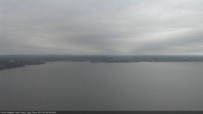 Lake Travis webcam, January 5, 2017 9:00 AM CT