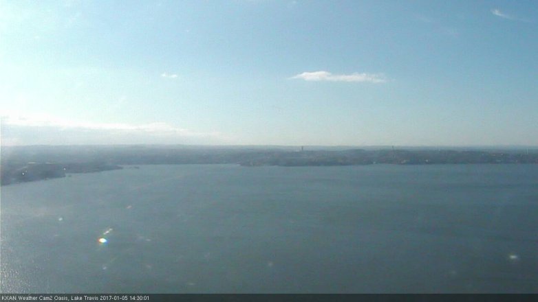 Lake Travis webcam, January 5, 2017 1:45 PM CT