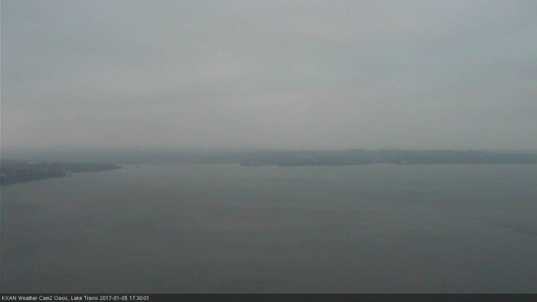 Lake Travis webcam, January 5, 2017 4:45 PM CT