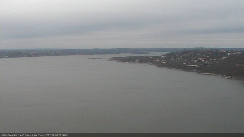 Lake Travis webcam, January 6, 2017 9:00 AM CT
