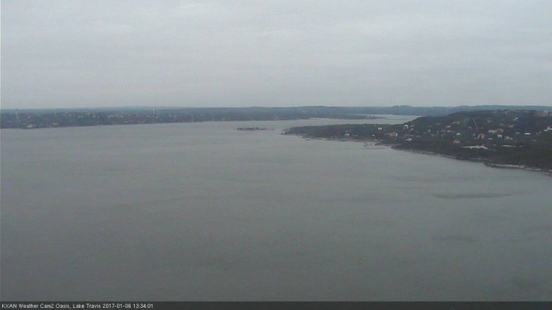 Lake Travis webcam, January 6, 2017 1:00 PM CT
