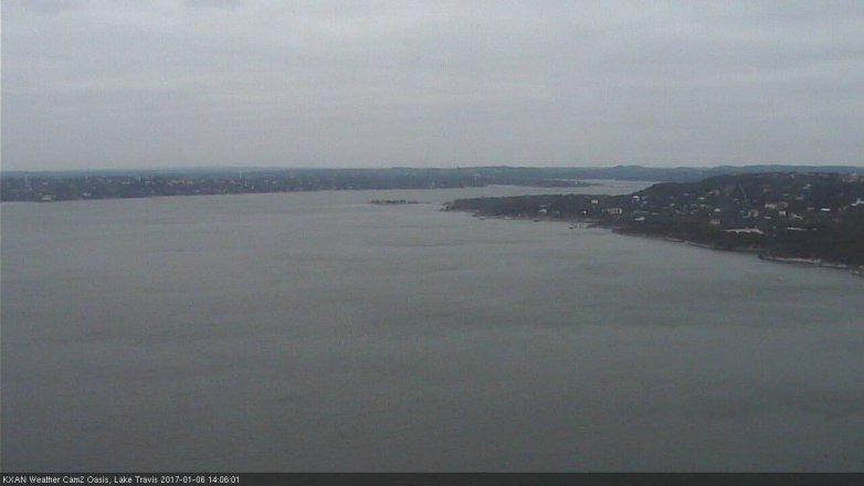 Lake Travis webcam, January 6, 2017 1:10 PM CT
