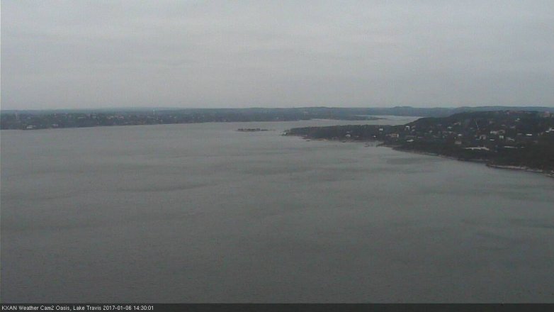 Lake Travis webcam, January 6, 2017 1:50 PM CT