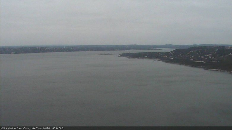 Lake Travis webcam, January 6, 2017 1:55 PM CT