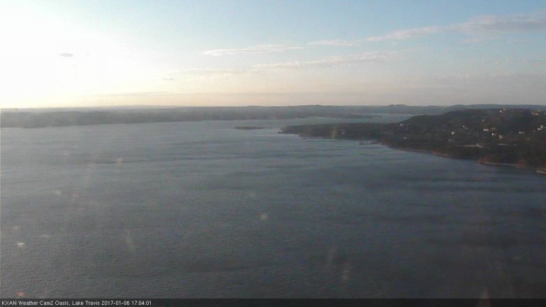 Lake Travis webcam, January 6, 2017 4:25 PM CT