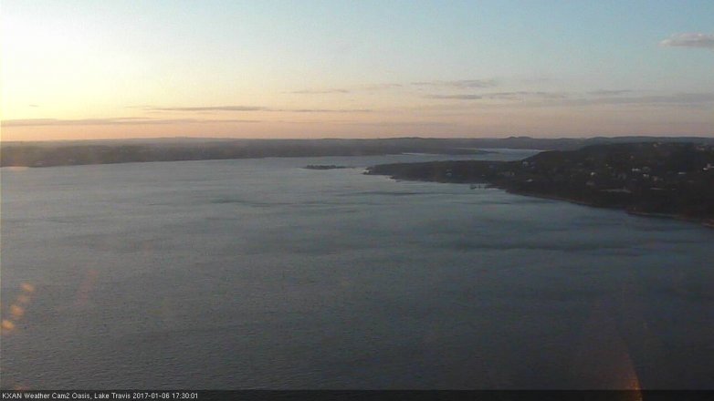 Lake Travis webcam, January 6, 2017 4:55 PM CT