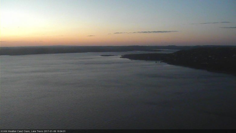 Lake Travis webcam, January 6, 2017 5:35 PM CT