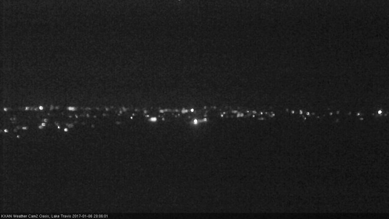 Lake Travis webcam, January 6, 2017 7:30 PM CT