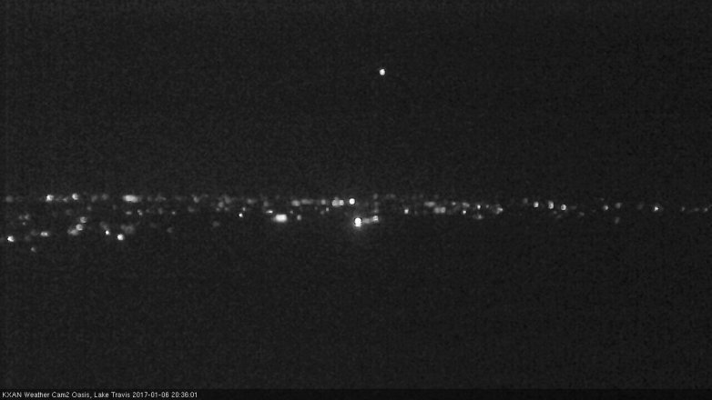 Lake Travis webcam, January 6, 2017 7:55 PM CT