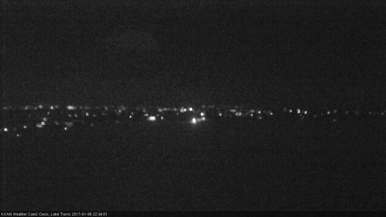 Lake Travis webcam, January 6, 2017 9:50 PM CT