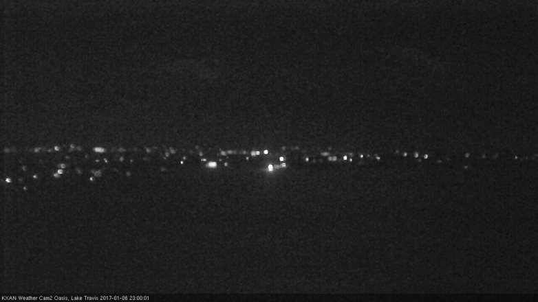 Lake Travis webcam, January 6, 2017 10:05 PM CT
