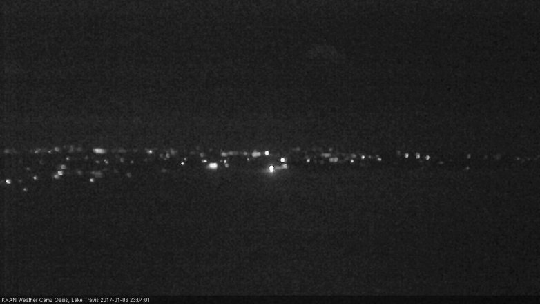 Lake Travis webcam, January 6, 2017 10:30 PM CT