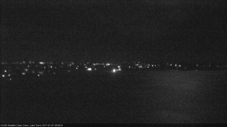Lake Travis webcam, January 6, 2017 11:10 PM CT