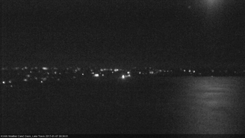 Lake Travis webcam, January 6, 2017 11:40 PM CT