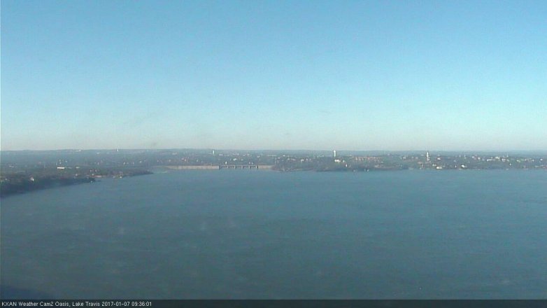 Lake Travis webcam, January 7, 2017 9:00 AM CT
