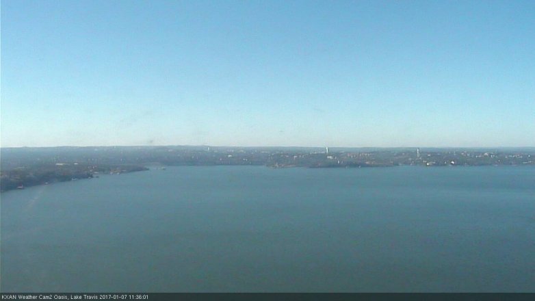 Lake Travis webcam, January 7, 2017 10:40 AM CT