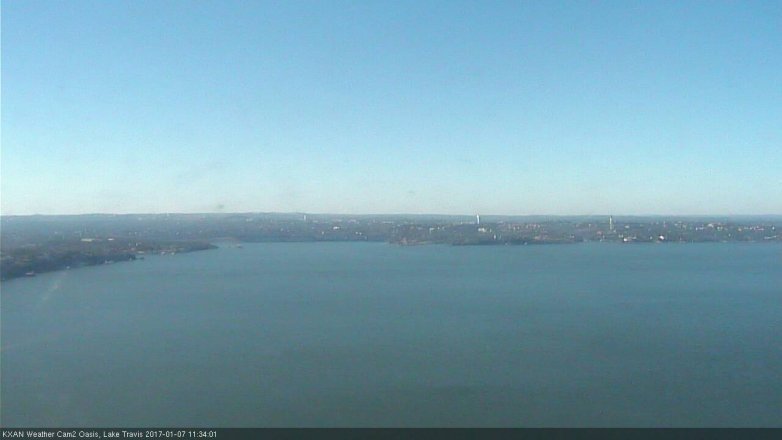Lake Travis webcam, January 7, 2017 10:55 AM CT