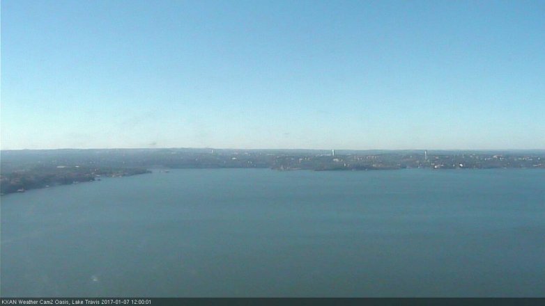 Lake Travis webcam, January 7, 2017 11:05 AM CT