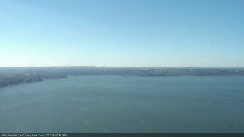 Lake Travis webcam, January 7, 2017 12:35 PM CT