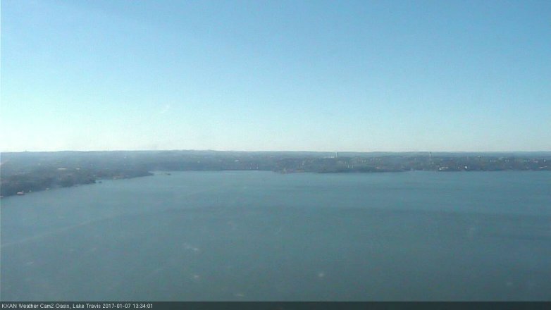 Lake Travis webcam, January 7, 2017 1:00 PM CT