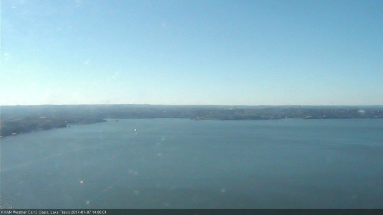 Lake Travis webcam, January 7, 2017 1:15 PM CT