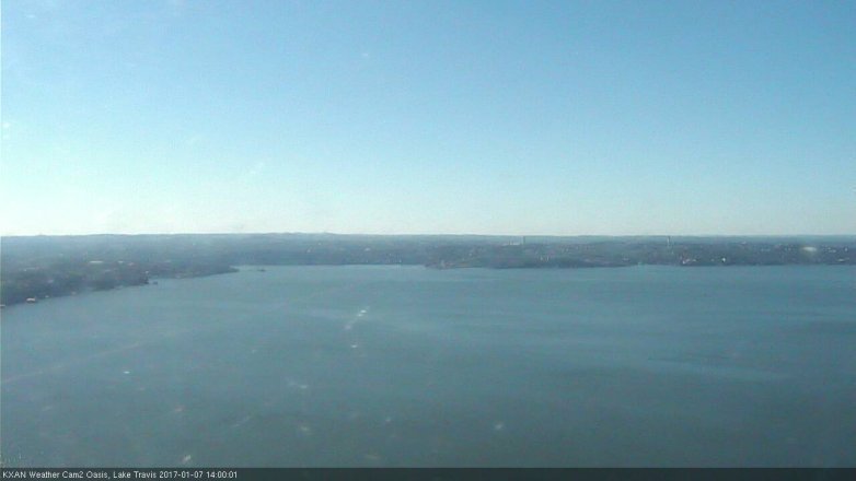 Lake Travis webcam, January 7, 2017 1:30 PM CT