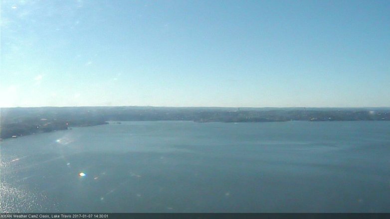 Lake Travis webcam, January 7, 2017 1:55 PM CT