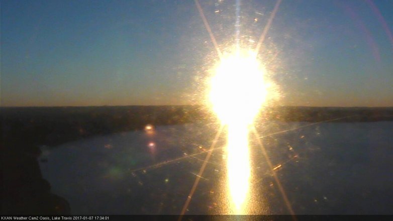 Lake Travis webcam, January 7, 2017 4:40 PM CT