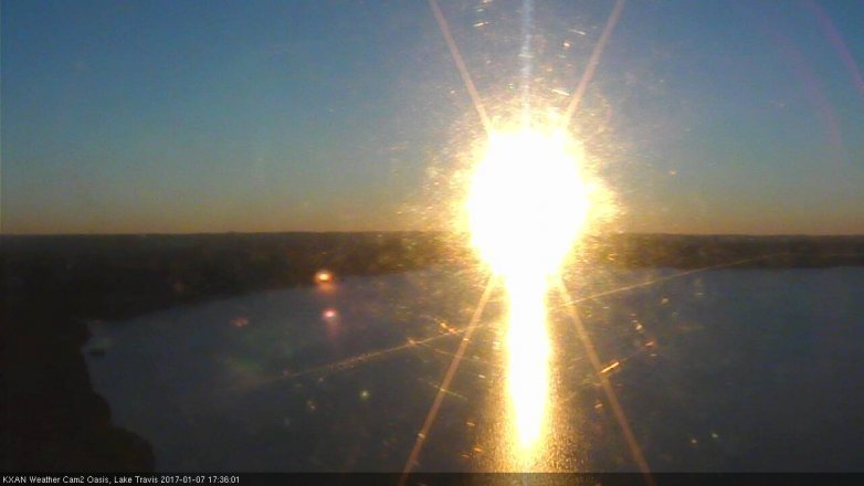 Lake Travis webcam, January 7, 2017 5:00 PM CT