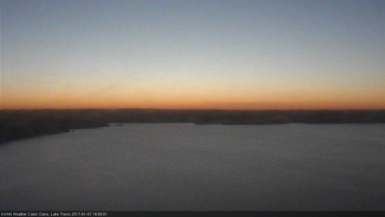 Lake Travis webcam, January 7, 2017 5:25 PM CT