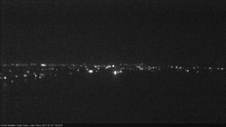 Lake Travis webcam, January 7, 2017 6:55 PM CT