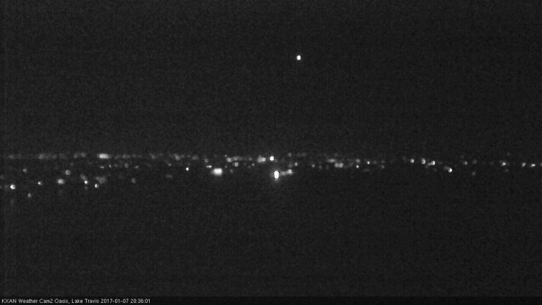 Lake Travis webcam, January 7, 2017 8:05 PM CT
