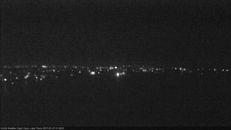 Lake Travis webcam, January 7, 2017 9:00 PM CT