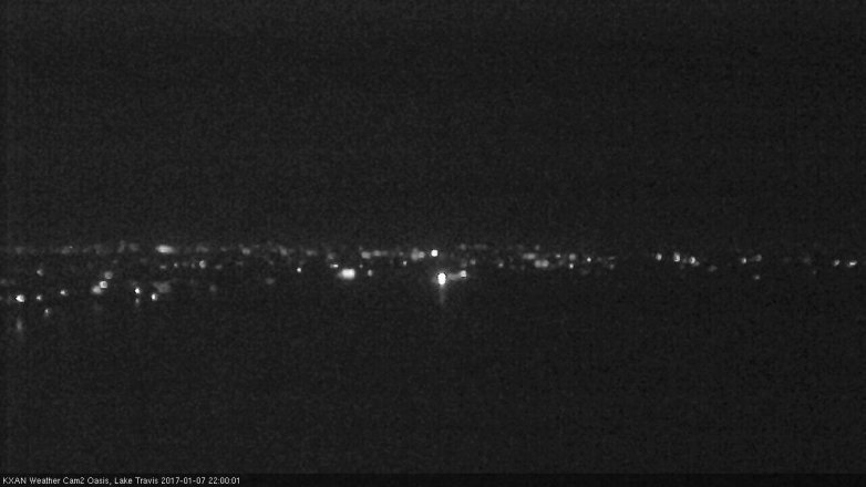 Lake Travis webcam, January 7, 2017 9:05 PM CT