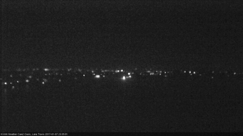Lake Travis webcam, January 7, 2017 10:50 PM CT