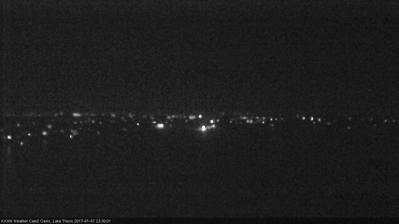 Lake Travis webcam, January 7, 2017 10:55 PM CT