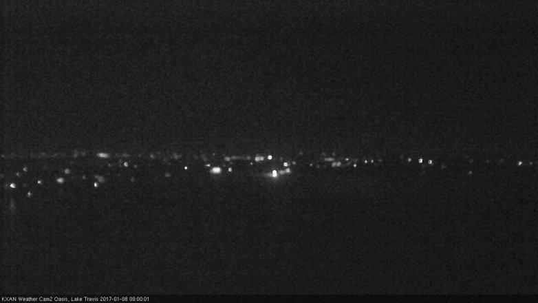 Lake Travis webcam, January 7, 2017 11:05 PM CT