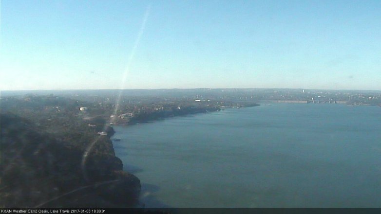 Lake Travis webcam, January 8, 2017 9:20 AM CT