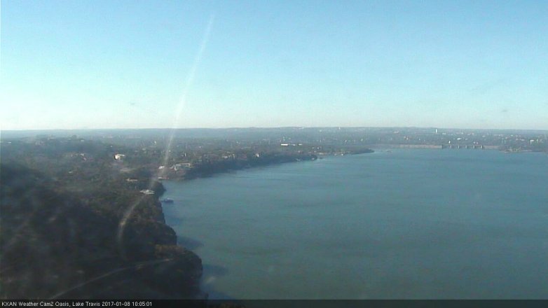 Lake Travis webcam, January 8, 2017 9:30 AM CT