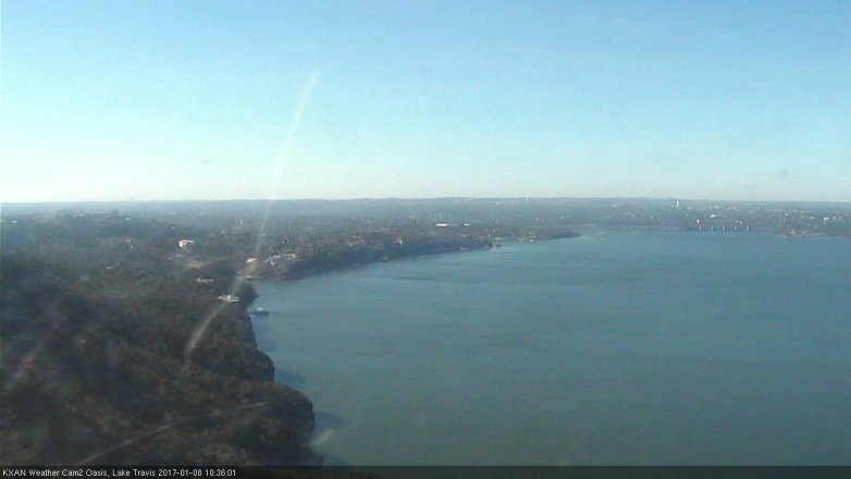 Lake Travis webcam, January 8, 2017 10:00 AM CT