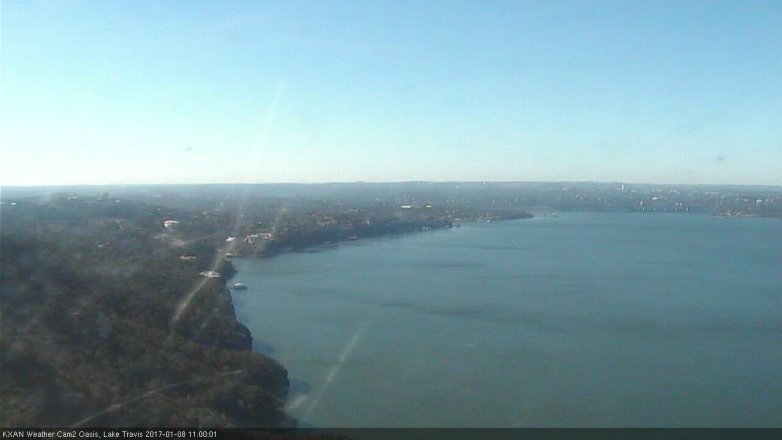 Lake Travis webcam, January 8, 2017 10:05 AM CT