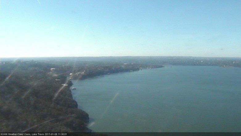 Lake Travis webcam, January 8, 2017 10:40 AM CT