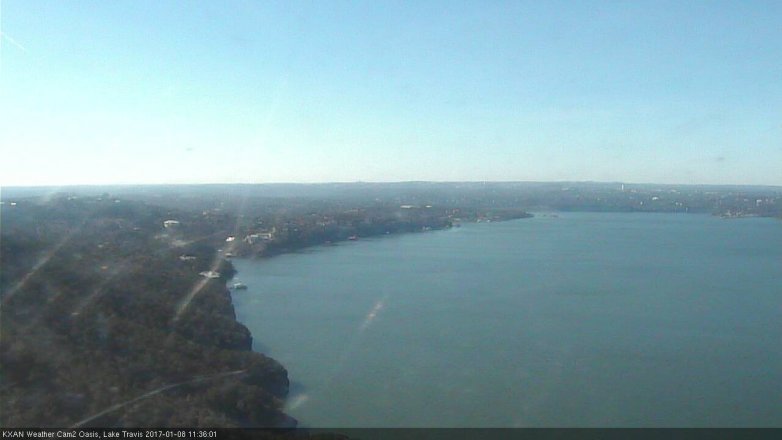 Lake Travis webcam, January 8, 2017 10:45 AM CT