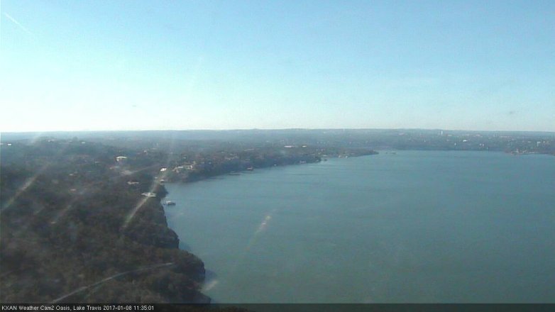 Lake Travis webcam, January 8, 2017 11:05 AM CT