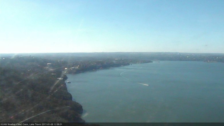 Lake Travis webcam, January 8, 2017 11:35 AM CT