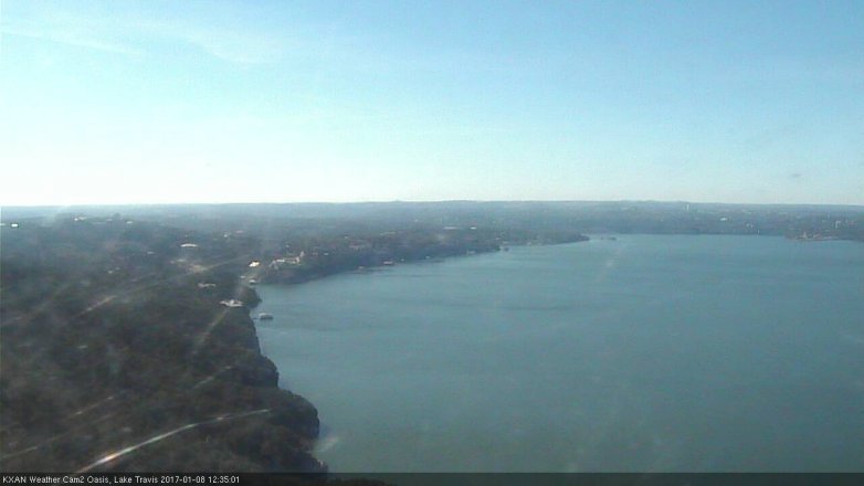 Lake Travis webcam, January 8, 2017 11:45 AM CT